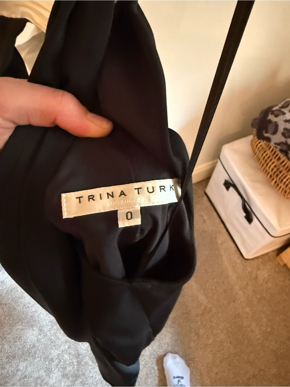 Trina Turk Black Dress with Cream Bow Detail - Picture 3 of 3